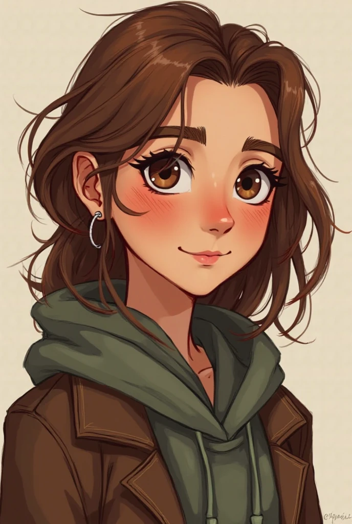 He designed this character for me 
Salma Khaled (The main heroine)

✅  is : 23 عامًا
✅ الوصف: is a brave and smart girl, with chestnut brown hair and wide brown eyes.. Her character is strong and independent, but she has many questions and doubts about her past.
I want it to be realistic 