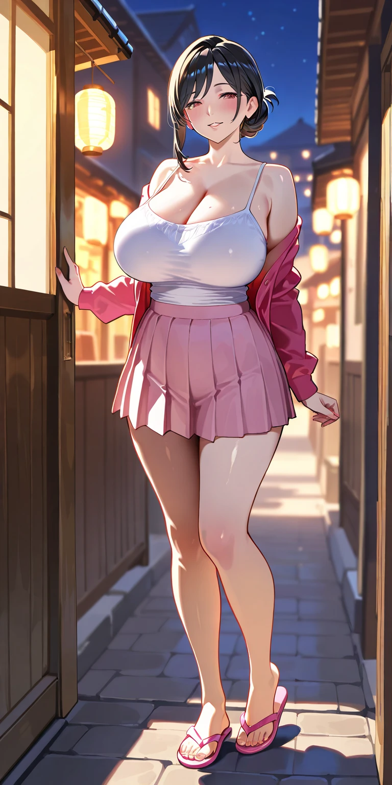 (masterpiece、Highest quality)、(Photo Real:1.4)、 Mature Woman, Beautiful thighs、Front view、1 Girl、30 years old、Perfect Face、Symmetrical cute face、(Random hairstyle、blonde)、Big eyes、Long eyelashes、((expensive))、Beautiful Hair、Beautiful Face、Beautiful and beautiful eyes、Perfect proportions、Beautiful breasts、Beautiful feet、Beautiful fingers、((High quality fabric、Pink nurse uniform、Skirt flip))、(To the hospital)、Are standing、 (smile), (((Skirt lift with both hands、Panties and pantyhose are visible)))