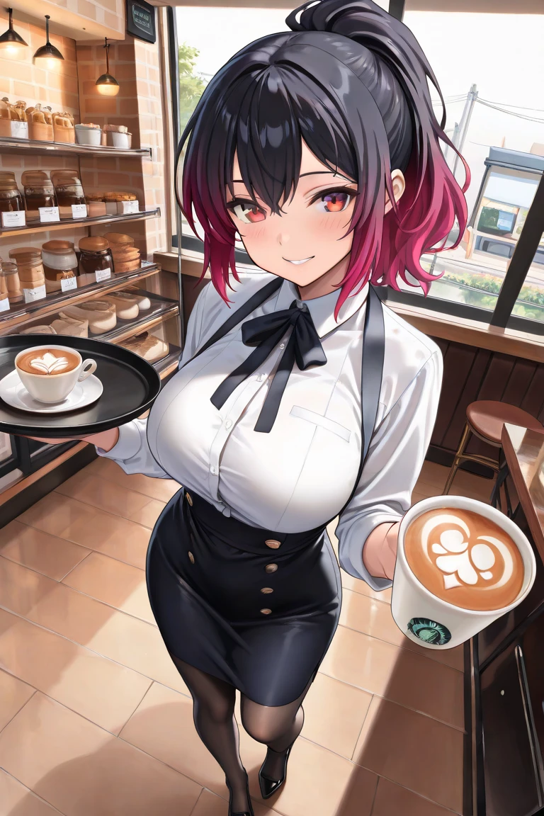 cute face, ideal ratio body proportions, curvy, blush, medium hair, (purple hair), (pink eyes), (medium breasts), (((3 girls))), ((Bunny ears)), (((purple Bunny girls))), ((Fishnet tights)), (Closed your eyes), ((Closed your mouth)), smile, (((Hold the tray))), (((multi foods))), (((A coffee shop with many customers))), ((32k)), ((best quality)), ((ultra high res)), ((HDR)), ((UHD)), ((extremely detailed CG)), ((unity 32k wallpaper)), ((perfect anatomy)), ((from front)), 