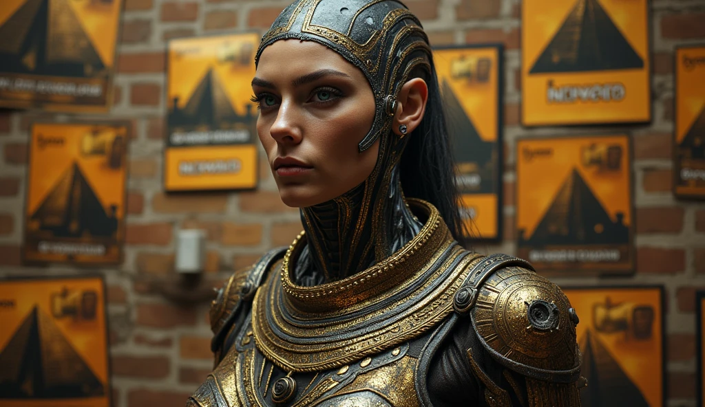 cyberanatomy Cleopatra in the background of the pyramid, cinematic<lora:cyberanatomy:1>