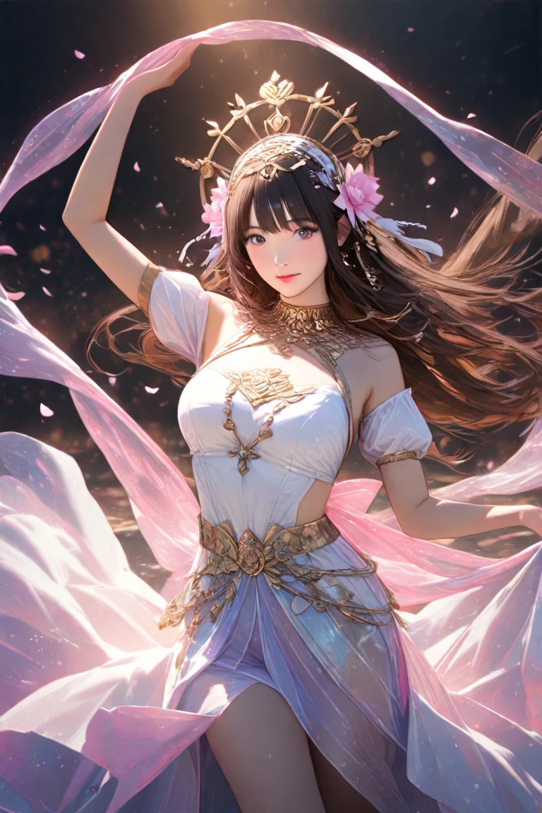 穿着纱丽的女人Strike a pose拍照, Ancient Goddess, Traditional Beauty, if, Beautiful goddess, Gorgeous role-playing, high, Beautiful young girl, Beautiful woman, 华丽Beautiful woman, Complex clothing,Chinese aesthetics, Beautiful Asian girl, Extremely detailed shot of the goddess, Jaw-dropping beauty, Big breasts deep neckline sexy belly button(butt), (bedroom), (Sexy Girls), masterpiece, best quality, 1 girl, Bangs, blush, Chest, clavicle, Eyebrows visible through hair, (Gradient purple gold hair), Jewelry, Long hair, Looking at the audience, Bright Eyes, ring, (solitary), illustration, fashionable, miss, Strike a pose, background, element, confident, Express, Accessories, majestic, striking, key point, Dynamic poses, ((plump)), (black))Woman in transparent dress,Viewer,(((Full breasts, Keeley University))),Slim waist,(Navel exposed,Bare waist), Long hair, extreme detailed details, Detailed fantasy art, Stunning character art, Beautiful and exquisite character art, Beautiful transparent dress, Very detailed, Large Breasts,饱满Chest,Golden ratio figure,Perfect body,Ultra wide-angle shooting,Full body shot,Body close-up,Full body shot,Wearing a pleated tulle skirt,柔和动漫illustration, 柔和的深色background,Fujifilm XT3 Clear focus, f 5.6, High Detail, Clear focus, Dramatic, (Wearing openwork clothing), (Looking at the audience:1.8), (Natural light), (Tempting)translucent, Good velvet quality, Compared, Divine Light,, Silver hair, 天空background, Absolute Strength,Female Shinmei,Girl in sexy silk,,Large Breasts,饱满Chest,Golden ratio figure,Perfect body,Ultra wide-angle shooting,Full body shot,Body close-up,Full body shot, Wearing a tulle dress, Model shooting style, Large Breasts,饱满Chest,Golden ratio figure,Perfect body,(Extremely detailed CG 8k wallpaper unit), The most beautiful artistic photos in the world, , 8K Ultra HD, ) on the beach,Lazy gesture,Charming and seductive expression,best quality,masterpiece,Ultra-high resolution,(Practical:1.4),original photo,Ultra-high resolution