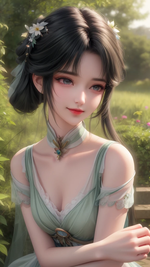 1girl,(((mature female))),chinese style, ancient china, sister,plum blossoms,((Green walls)),alling flower petals,(upper body, half body shot, caring), front shot, {best quality}, {{masterpiece}}, extremely detailed 8K wallpaper, {an extremely delicate and beautiful}, colorful, intricately detailed, Realistic, real, camera quality, (detailed depiction of clothes), cool white skin, (detailed depiction of blush), 1080p, sun, smooth light white hair,bright and silky skin ,super fine illustration, beautiful eyes, very fine light, fine glow, Hanfu,ru_qun,(closeup cleavage),