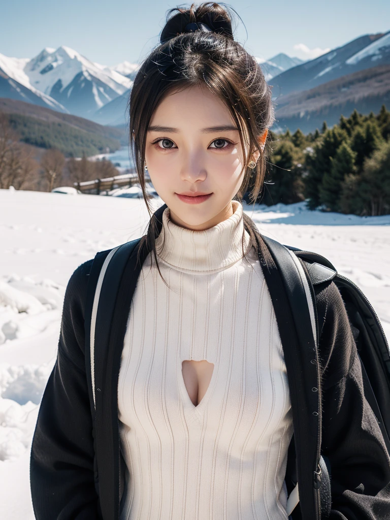 masterpiece, (highest quality: 1.2), (Super fine: 1.2), figure, (very delicate and beautiful: 1.2), film angle, floating, (beautiful detail eyes: 1.1), (detail light: 1.1), film light, delicate sky, woman, gray hair,(high ponytail: 1.1), cloak, shining eyeoon: 1.2), (moonlight: 1.1), starry sky, (particles of light: 1.1), fog , snow painting, sketch, bloom,Wind Flowers on a Clear Sky,cape,Powdery snow flurries on a clear day,The wind is blowing,Snow is falling,Women have the fortitude to endure sadness,28yo woman,Casual wear,