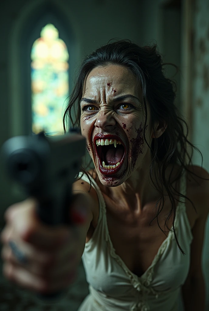 scary,zombie man,walking dead,(best quality,8k,height,Masterpiece:1.2),very detailed,(realistic,photorealistic,photo-realistic:1.37),The atmosphere is gloomy..,mysterious light,Horror genre,disgusting,rotting flesh,blood splatter,Rotten clothes,Sharp teeth,empty eyes,horror movie scene,Abandoned roads,Post-apocalyptic settings,Hordes of zombies,horror makeup,A haunted expression,Living things that never die,creepy shadow,The atmosphere was ominous..,annoy,terrifying,Nightmare,งานศิลปะที่disgusting,Dark and twisted,horror Masterpiece,scary,Ghoul,evil appearance,disgusting scenery,Art Horror,Screaming like crazy,บรรยากาศscary,Bokeh