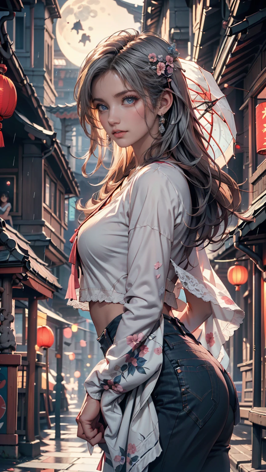 Masterpiece, Best Quality, Cinema, Official Art, Propaganda Art, Cinematic Wallpapers, Very Detailed CG Uniform 4k Wallpapers, Intricate Details, Upper Body, Facial Focus, Concept Art, Production Art, ( , highres, (realistic, photo-realistic:1.2), physically-based rendering, machinery, reflection, realistic, cyberpunk, symmetric front view close up head shot eyes symmetry face very sharp focus realistic award winning matte drawing movie lights, mecha, (Illustration: 1.1), slim, fair skin, delicate face, shine, tights, (long blonde hair), Japanese shrine costume, green eyes, battlefield, chip, shine, vast landscape photo, (from below, starry sky above, open field below), a girl standing on a flower field looking up, (string moon: 1.2), (meteor: 0.9), (nebula: 1.3), tree BREAK making art, (Warm light source: 1.2), (Firefly: 1.2), lamps, lots of purple and orange, intricate details, volumetric lighting, realism BREAK (Masterpiece: 1.2), (Best Quality), 4K, Ultra-Detailed, (Dynamic Composition: 1.4), Very Detailed, Rich in Detail, (Iridescent Colors: 1.2), (Glowing, Atmospheric Illumination), Dreamy, Fantastic, (Solo: 1.2) Gray Hair, Long Flowing Hair, Strong Wind, Orange Eyes, Shiny Eyes, Large, Face, Chest and Thighs Raw, Visible. photorealistic real, portfolio, fine LED,beautifully decorated, beautiful relief, small parts polymerization, metal cylinder, detailed neon, fine LED, fine parts, gear, gauge, pressure gauge, steam, streeptease