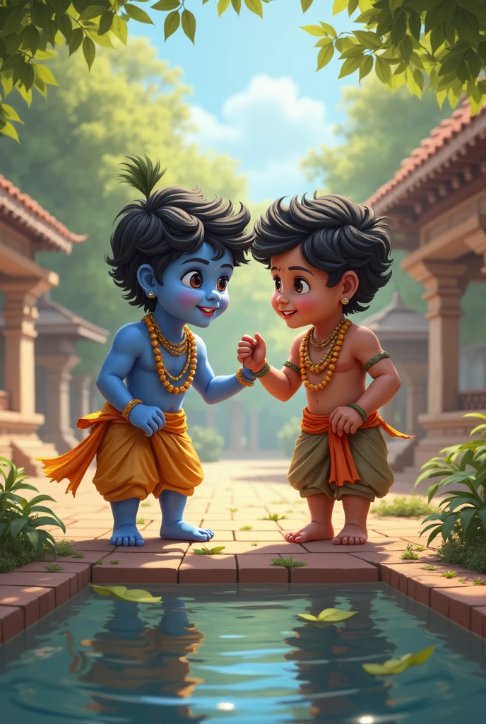 Krishna with sudama childhood
