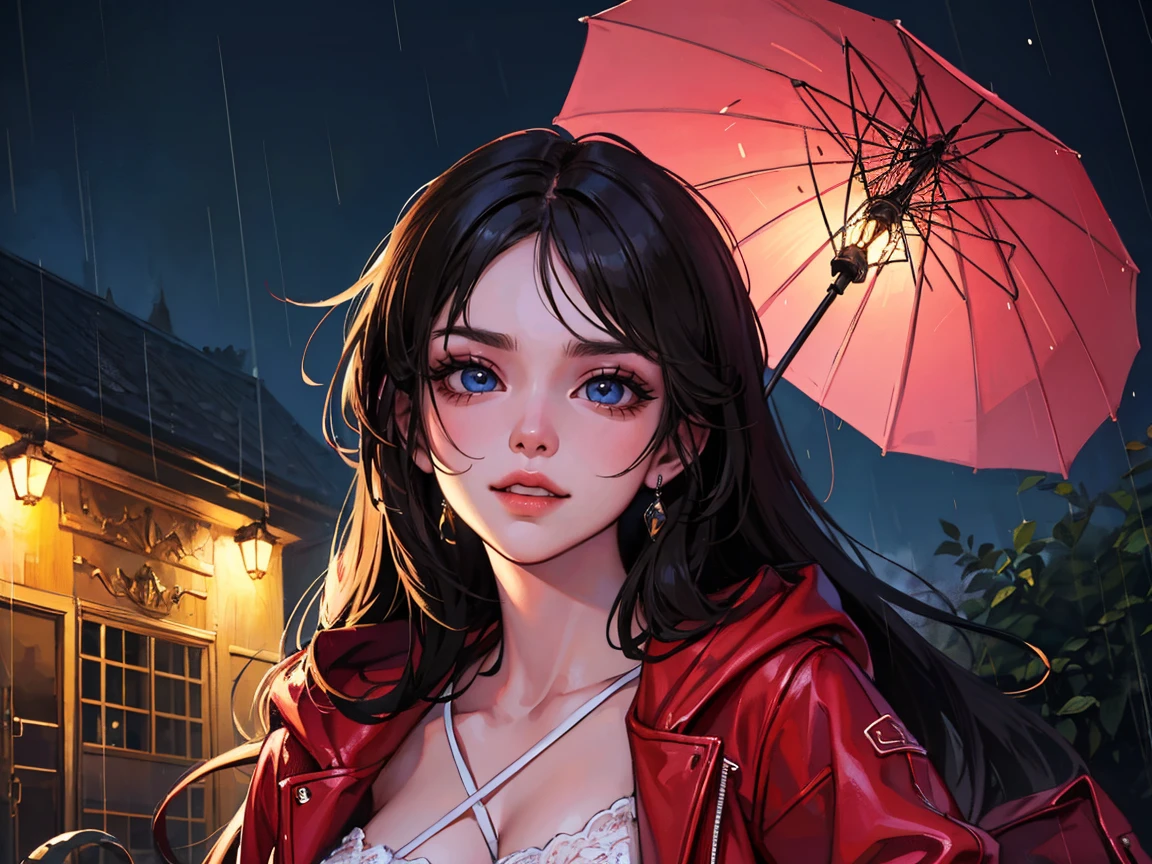 there are two pictures of a woman with an umbrella and a cat, artwork in the style of guweiz, guweiz, beautiful character painting, guweiz on artstation pixiv, guweiz on pixiv artstation, stunning anime face portrait, beautiful digital artwork, wlop rossdraws, detailed digital anime art, guweiz masterpiece