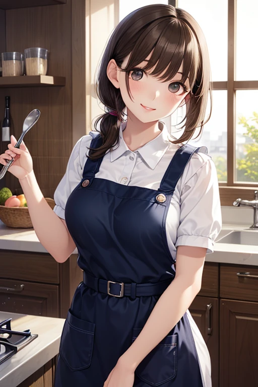 anegasaki nene, shiny brown short hair, beautiful brown eyes, smiling face, sparkling pupils, (fine grain), highly detailed eyes, highly detailed face, highly detailed eyes,, (masterpiece:1.2, best quality), ((only1 girl)), cowboy shot,cowboy shot,, 




((Highest quality)), ((perfect face)), (( Adult Female)), ((housewife)), ((Mature Woman)), brown hair,  low side ponytail hair , light brown eyes, PALE SKIN, Peach Lips, ,  white little  apron, yellow dress, soft smile, kitchen, near window , 