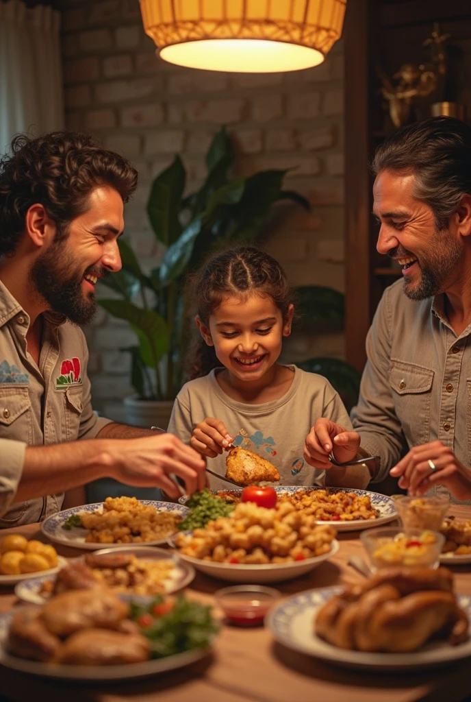 On Father's Day, children invite their dad to salt baked chicken --auto --s2