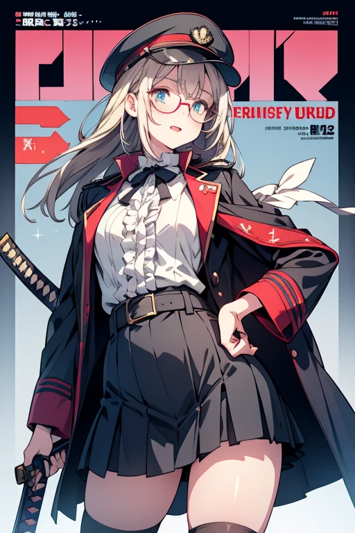 big breasts, blonde,high ponytail,pointed ears,round frame glasses, pantyhose, Succubus