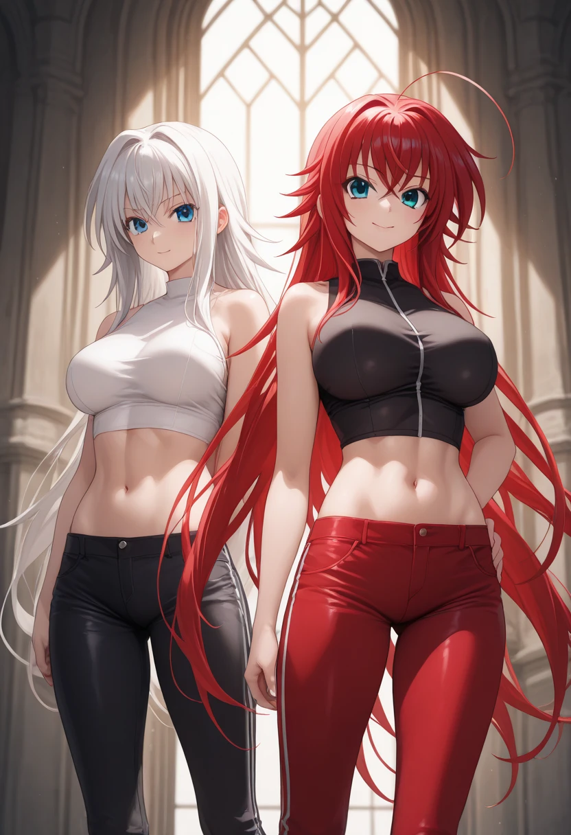 Alice has red hair with pink tones, Intense red eyes, a braid that falls elegantly over her shoulder, and a fringe that frames her face charmingly. Your body is sexy, accentuated curves and a large chest. With a strong and striking personality, reflected in her posture and the way she carries herself.
