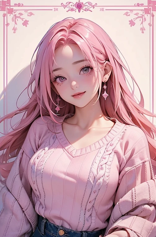 8K, best quality, masterpiece, Ultra-high resolution, (realism: 1.4), original photo, (Realistic skin texture: 1.3), (Film Grain: 1.3), (Selfie Angle), 1 girl, Pink clothes, Sapphire eyes and beautiful facial details, masterpiece, best quality, close up, Upper body highest quality picture quality pull-ups
