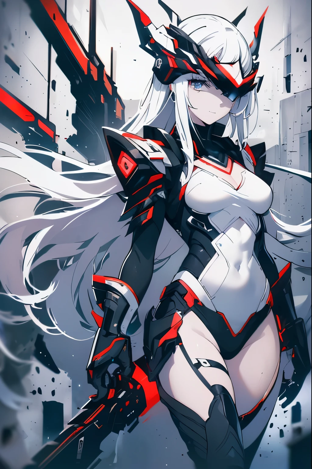 sftw,high-level image quality、hight resolution、8K image、Master gread picture,Rabbit-shaped combat robot、Anime Beautiful Girl