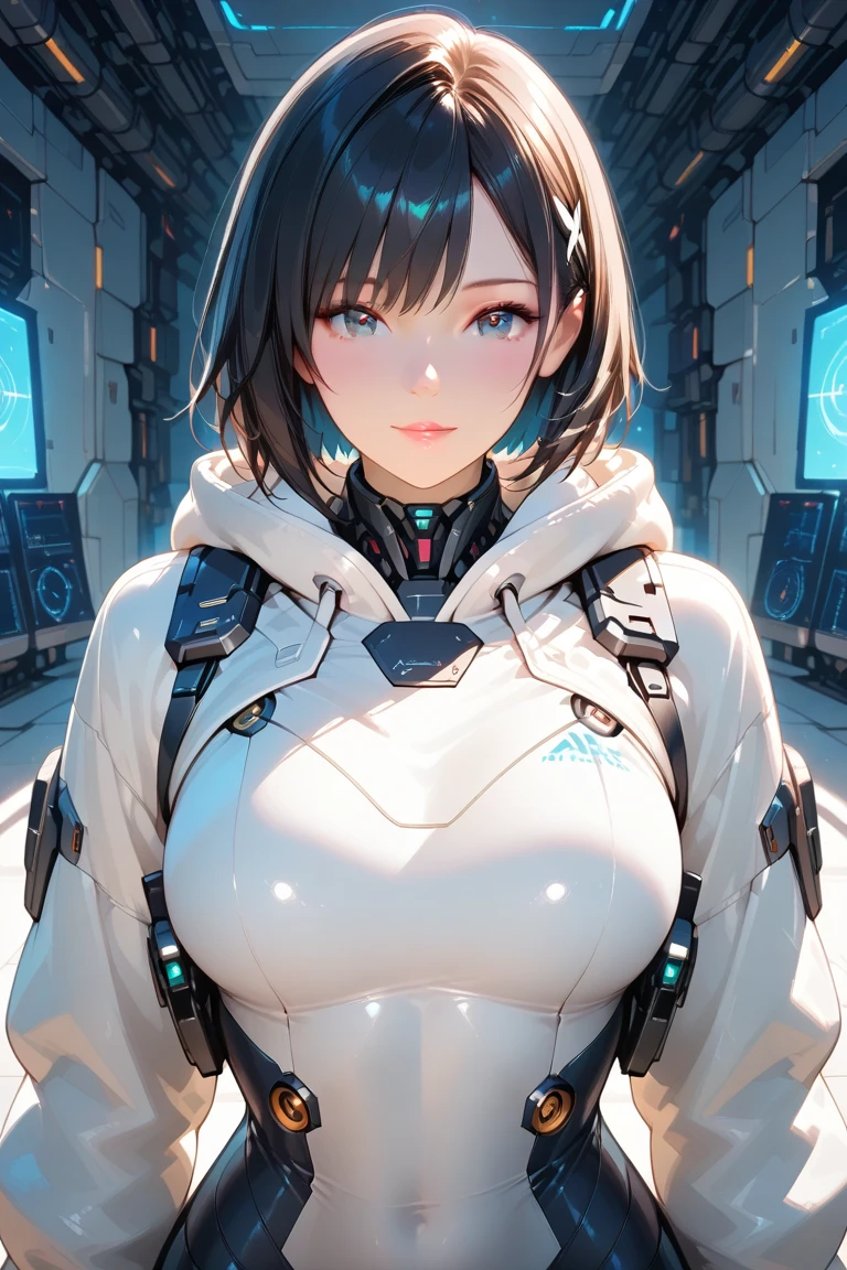 arafed image of a woman in a futuristic suit with a spaceship in the background, movie art, in front of an orange background, inspired by Robert McGinnis, female protagonist, megastructure in the background, portrait of an ai astronaut, astronauts, an astronaut, portrait of a astronaut skeletor, perfect android girl, frank franzzeta and sakimichan