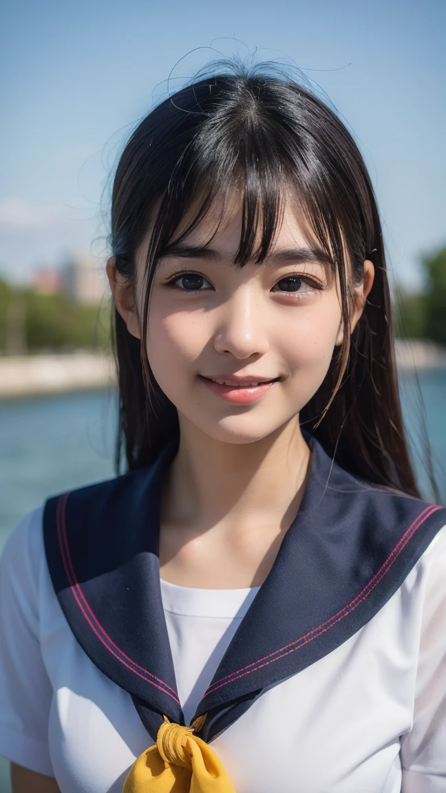 Best-quality, Masterpiece, Ultra-High-Resolution, (Photorealistic:1.4), Raw-Photo, 1girl, the most famous Japanese idol, wearing track and field loose-uniform, (extremely cute face, ((extremely cute and extremely big eyes)), extremely cute hairstyle, extremely cute eyelashes, extremely cute lips, (extremely beautiful skins)), innocent-smile