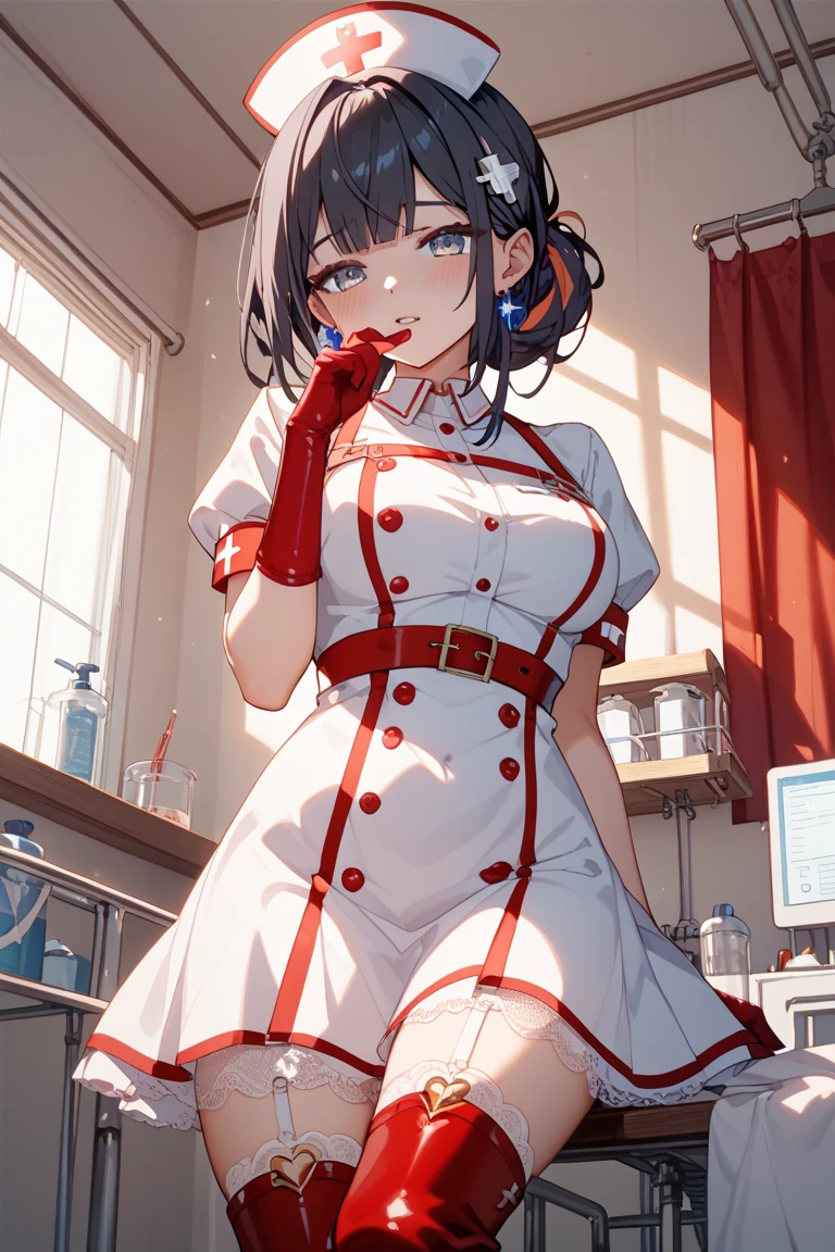 Highest quality, masterpiece, High resolution, One girl,Devil Nurse、Giant syringe、