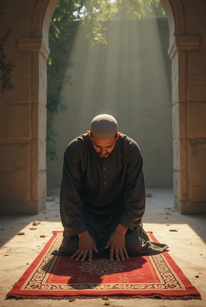 silhouette muslim man praying
