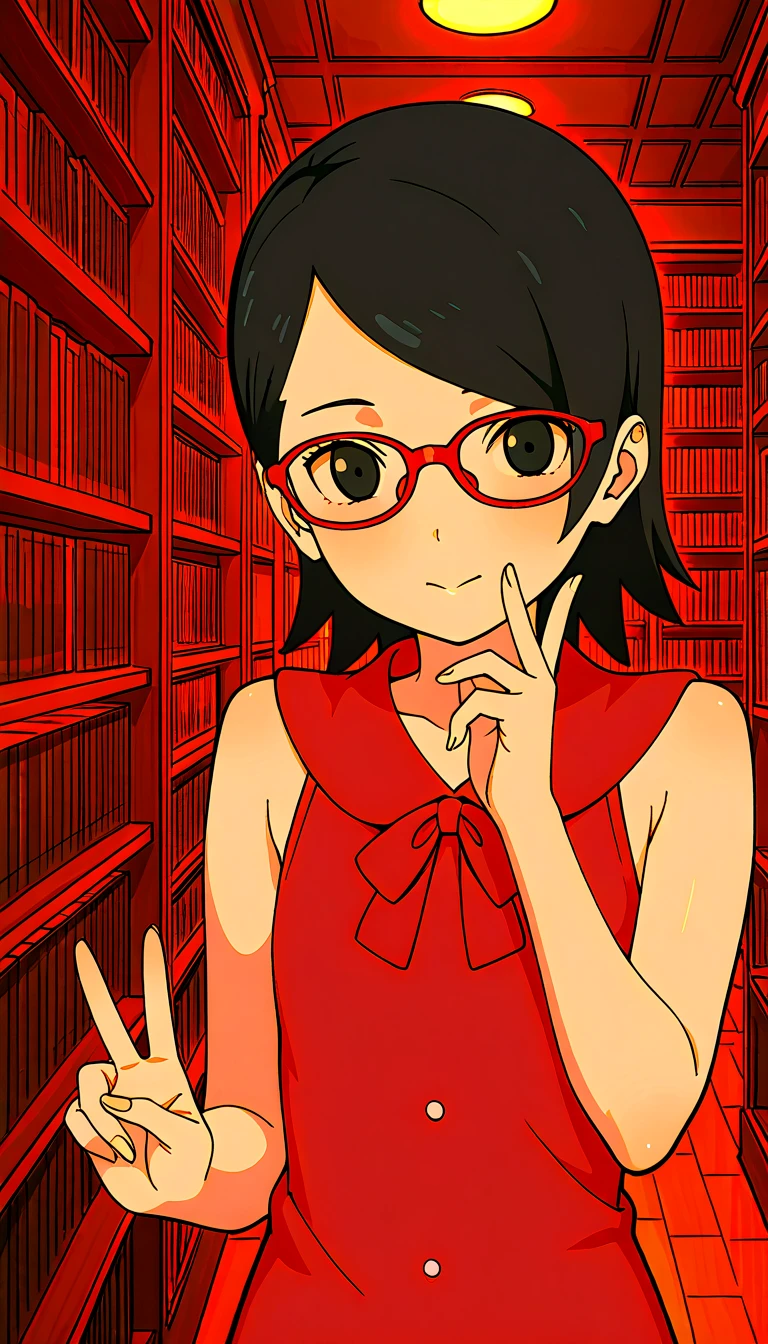 <lyco:GalkoF:0.6>
(best quality, masterpiece, RAW photo,ultra-detailed:1.2), <lyco:GoodHands-beta2:1.0>,1girl,solo,looking at viewer, slight smile,
short_hair, black_hair, brown_eyes, glasses, thick_eyebrows, messy_hair, freckles, red-framed_eyewear
playboy red bunny, cowboy shot, show armpit