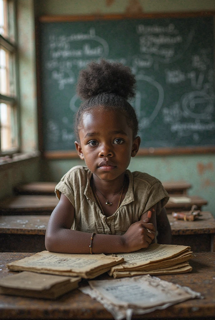 Dans une salle de classe africaine les enfants innocent sont embrouillé avec le cours qu'il ne comprene pas 