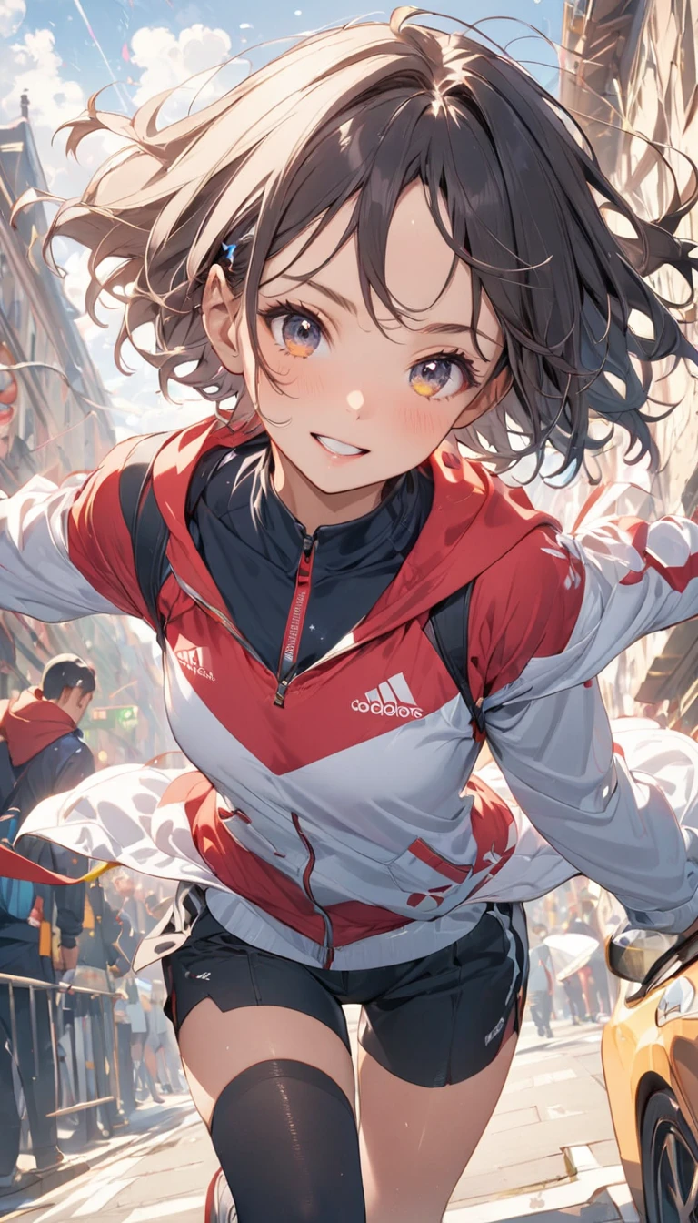 
An anime gal wearing a red hat and a cool leather or cloth tracksuit with bare shoulders on the street, Smiling Gal，Vertical face，Best Anime 4k Anime Style 4k, Amazing anime 8k, Anime Art Wallpapers 8K, anime art wallpaper 4k, anime art wallpaper 4k, artstation pixivでトレンド, 4K Anime Wallpaper 2 Anime gal wearing a red hat and dress in the city, Topics on pixiv, Best Anime 4k Anime Style 4k, Amazing anime 8k, Anime Art Wallpapers 8K, anime art wallpaper 4k, anime art wallpaper 4k