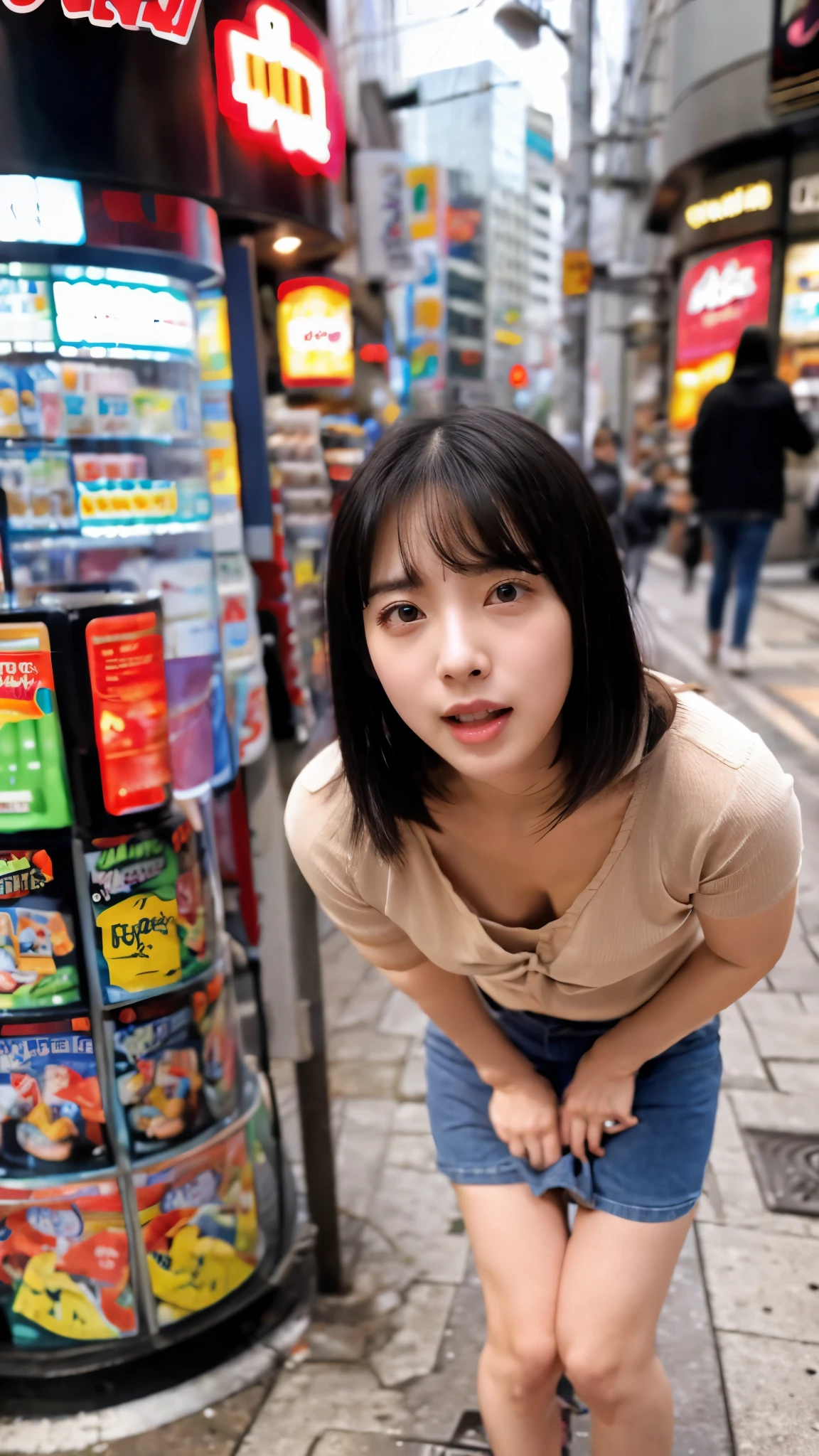 (best-quality:0.8),
(best-quality:0.8), perfect anime illustration, extreme closeup portrait of a pretty woman walking through the city