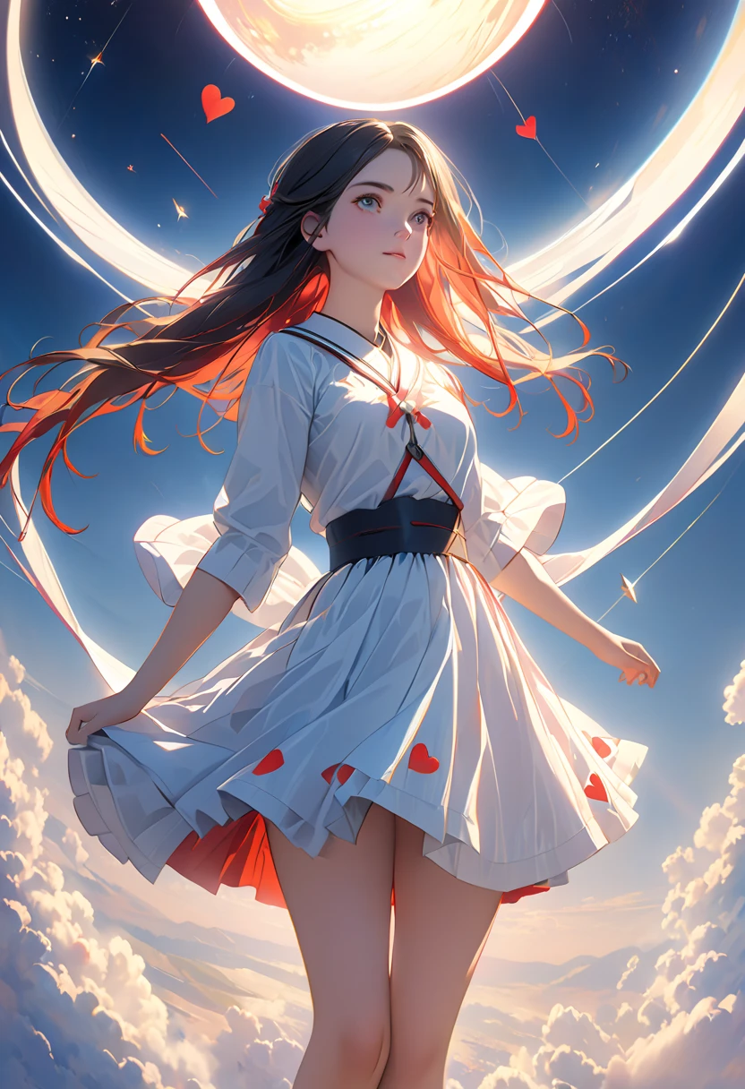 (smokeanywhere:1.4), ((masterpiece:1.2)),((best quality:1.2)),4k,realistic,hyperdetailed,wallpaper,mature,psychedelic,neon genesis evangelion,end of the world, <lora:AsukaV1:0.6>,souryuu asuka langley,solo,perfect slender body proportions,enchanting gaze,captivating pose,otherworldly charm,mystical sky,(detailed cloudscape:1.3),<lora:EVAII:0.33>,EVAGOD,EVA 02,Exquisite face,white shirt,red ribbon,(suspender skirt),(school uniform),barefoot,red ribbon,Long Legs, feet focus,wind blowing hair,white panties,<lora:more_details:0.33>