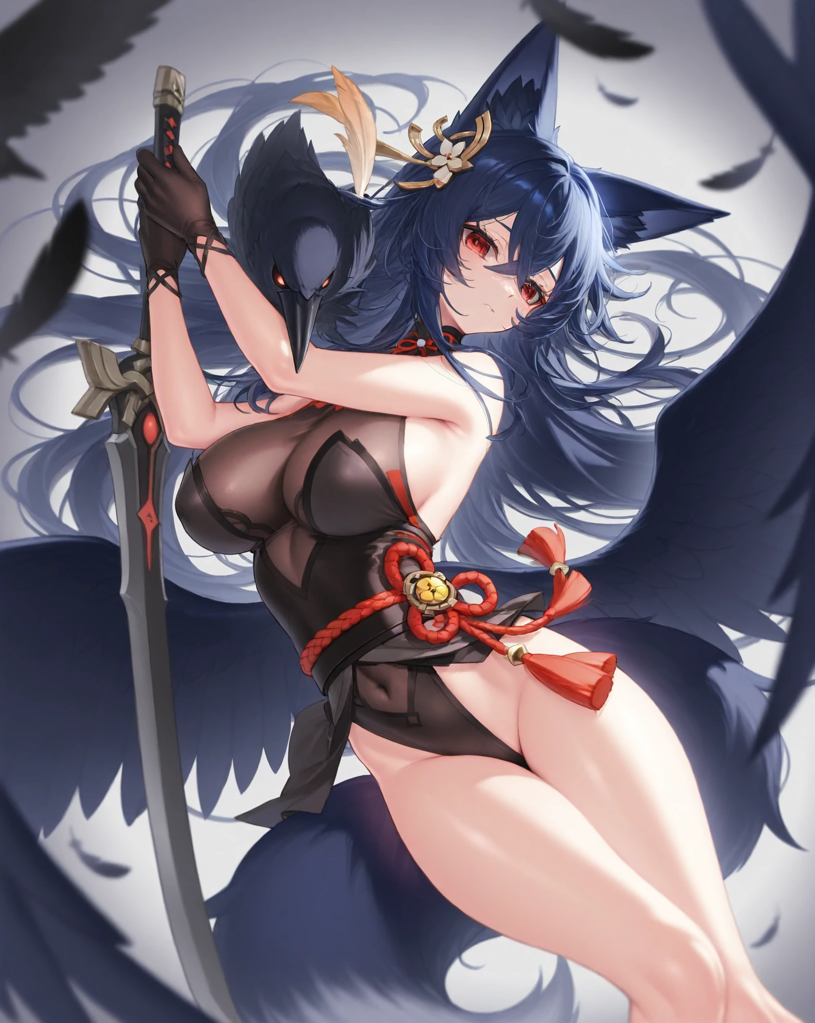{{{nsfw}}},((highest quality)), ((masterpiece)), (be familiar with), BLEACH,Soi Fon, 1 girl, alone, black hair, Tattoo of the uterus, Slender,slender,short hair with long locks, (pointed nipples), short hair, small breasts, small breasts, No bra, gloves, put your hand on your waist,anal,love juice