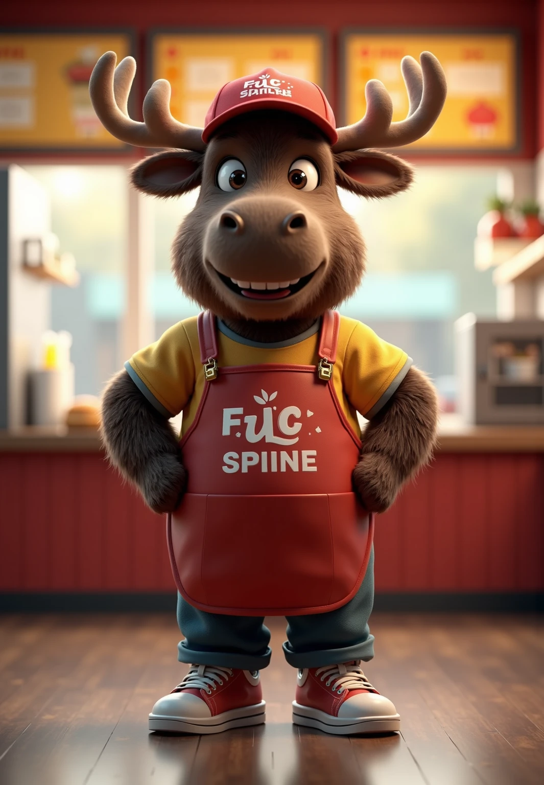Wolf wearing a motogp racing suit(shiny red), inside slime, standing on super market, erection, real big dickhsaft, wanking, cumshot, horny face, a lot of cum on his face