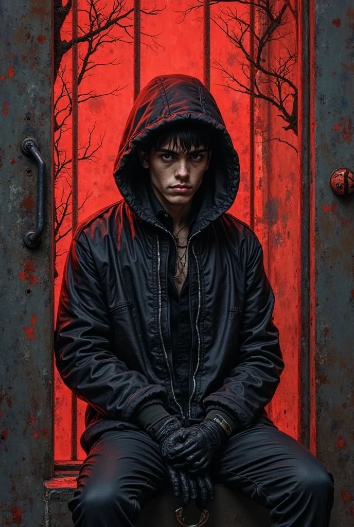 a menacing evil villain with extraordinary powers, a very small adolescent boy, an evil aura, dramatic title shot, cinematic lighting, dark and moody atmosphere, highly detailed, photorealistic, 8k, hyperrealistic, dramatic shadows, piercing eyes, sinister expression, tattered clothing, ominous background, gritty urban setting, deep contrast, intense colors, unsettling vibe