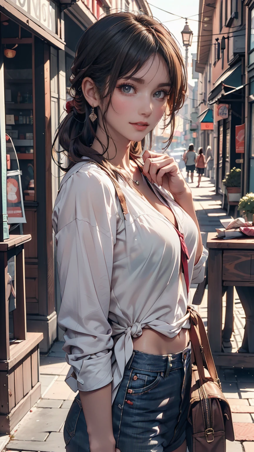 (8K, RAW photos, best quality, masterpiece:1.2), (realistic, photo-realistic:1.5)、(1 woman), 26 year old Japanese woman、hair is gray、wearing a police costume. Eye color is dark blue、blush with shame, high definition face, (Curly short hair)、My ????? sticks out、????????????, Sagging ??????? due to gravity, milky thighs, outdoor, whole body, 