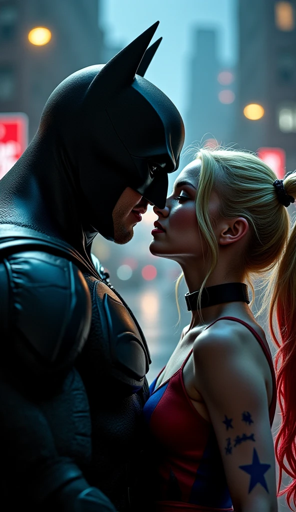 Elsa kissing with Batman