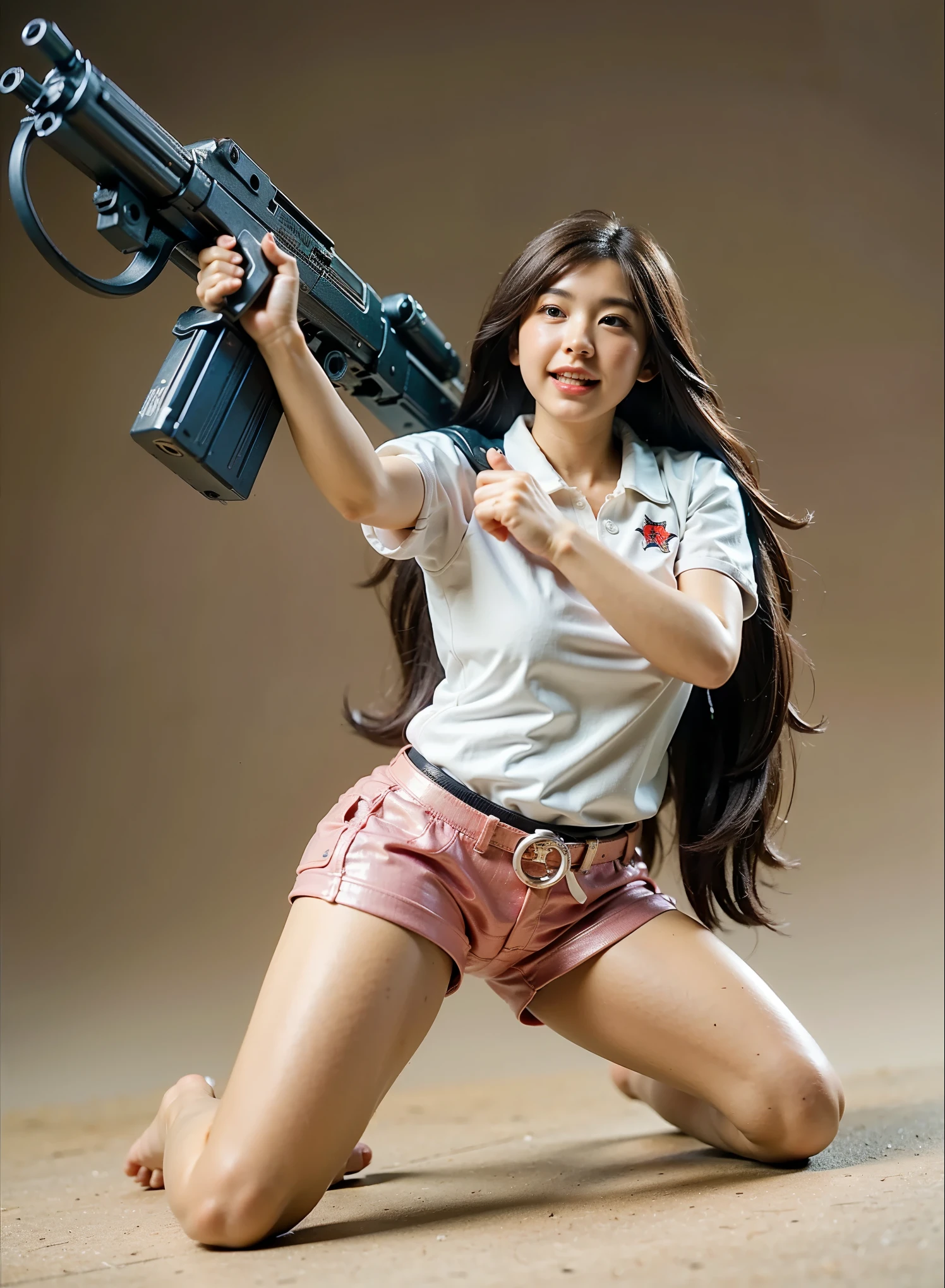 (Completely live action:1.37), (ultimate realistic textures:1.37), (masterpiece, best quality:1.2), (8k uhd, 16k, 32k, ultra-high resolution), ultimate realistic skin, ultimate realistic photo, superrealism, (photorealistic:1.37), (RAW photo), extremely realistic, (ultimate realistic all details), (ultimate realistic all textures), ultimate realistic lighting, ultimate realistic shadow, (japanese girl:1.5), ((young face)), smiling, happy, ultimate realistic face, (eye make:1.37), ultimate realistic skin, ultimate realistic eyes, ultimate realistic background, ultimate realistic detail up, kkw-ph1, ((ultimate intricate details, mechanical armor, glossy texture, metallic texture, elf ear, silver hair))
