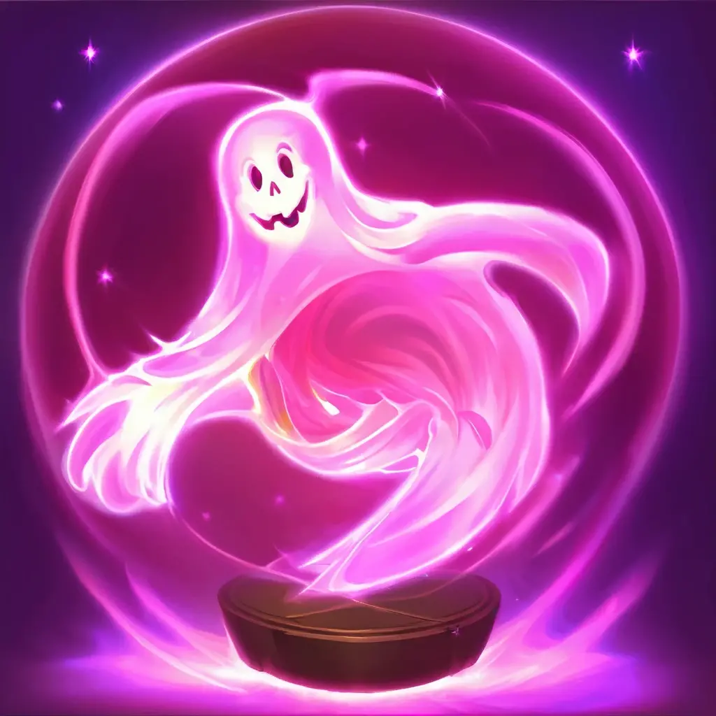 create a Levitating Chair with light pink sparkles, and the sparkles form the shape of a rounded ghost
