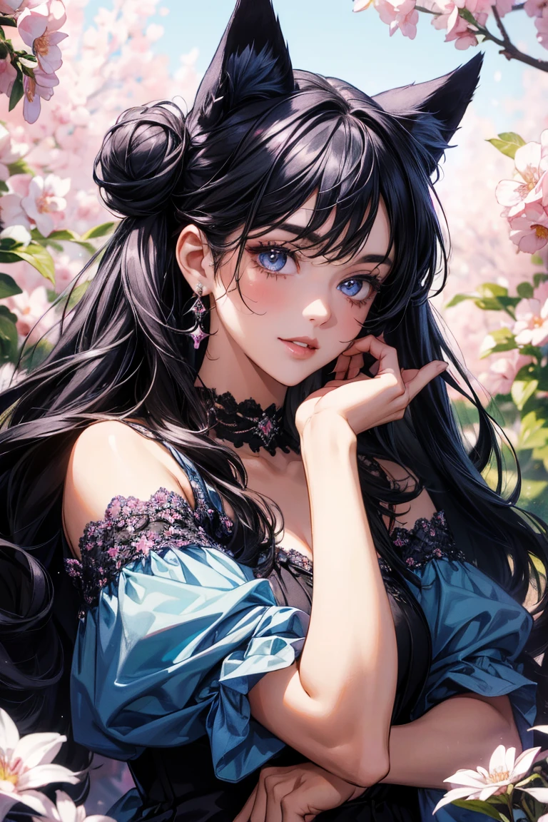 ((( BLACK HAIR, [PERFECT REALISTIC EYES]))), ((( HOLDING A BRAID IN YOUR HANDS,))) ultra realistic 8k CG, perfect face, flawless, clean, masterpiece, professional work of art, famous art, cinematic lighting, cinematic flower, perfect face, beautiful face, beautiful eyes, (((( perfect female body, narrow waist))), GOCHIC, real, SINISTER, BLACK HOOD, WIDE SMILE, (DARK SETTING), fantasy, MACABRO, unreal, scientific fantastic, (huge breasts), BLACK clothing, lace, lace trim, lace socks, nsfw, chest out, absurdly long hair, very long hair, (saturated: 1.4), SKULLS AROUND, intricate detail, delicate pattern, sexy, charming, seductive, seductive, erotic, charming, hair ornament, necklace, earrings, bracelet, armband, looking at the viewer, in the forest, willow trees, river, galaxy, starry multicolored sky, 3 moons, witch,  mysticism, magic, invisible powers