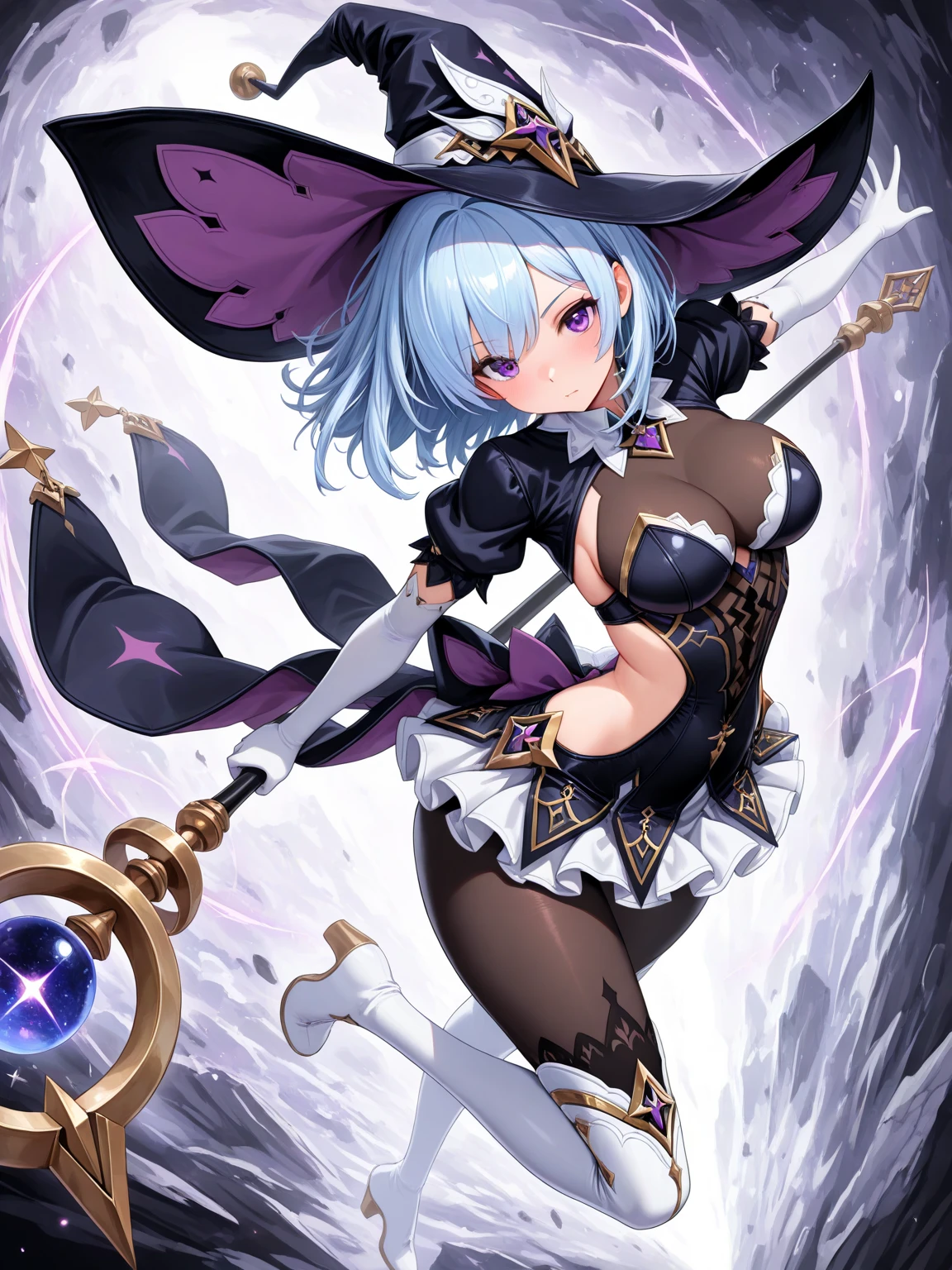 (((1girl))), ((best quality)), ((masterpiece)), ((ultra-detailed)), (illustration), (detailed light), (an extremely delicate and beautiful), (beautiful detailed eyes), (sunlight), ((extremely light)),  ((extremely clothes)), (((hyper detail))),(((((front lighting))))),(((((front light))))),

((((quite adorable and very sexy Necromancer's robe with a brief skirt and magical hood and veil)))), (((Master Necromancer))),
, 

(((short bob))), ((((black hair)))),  (((short hair))),
(((black eyes))),

((((whole body)))), aged 5 to 8, ((((())))), ((((very adorable young girl)))),
((condescending expression)), ((mischievous smile with sexual satisfaction)),  (((extra adorable))), (((((extra slender shape))))), 
(((((extremely beautiful detailed face))))), 
(((dynamically attacking enemies by a spell of Healing Light))), (((elegant magic boots))), (((flying many magic circles of cure desease))),

(Dutch angle), (((elegant magic gloves))), ((transparent magical underskirt)), a little bit exposed adorable magical panties