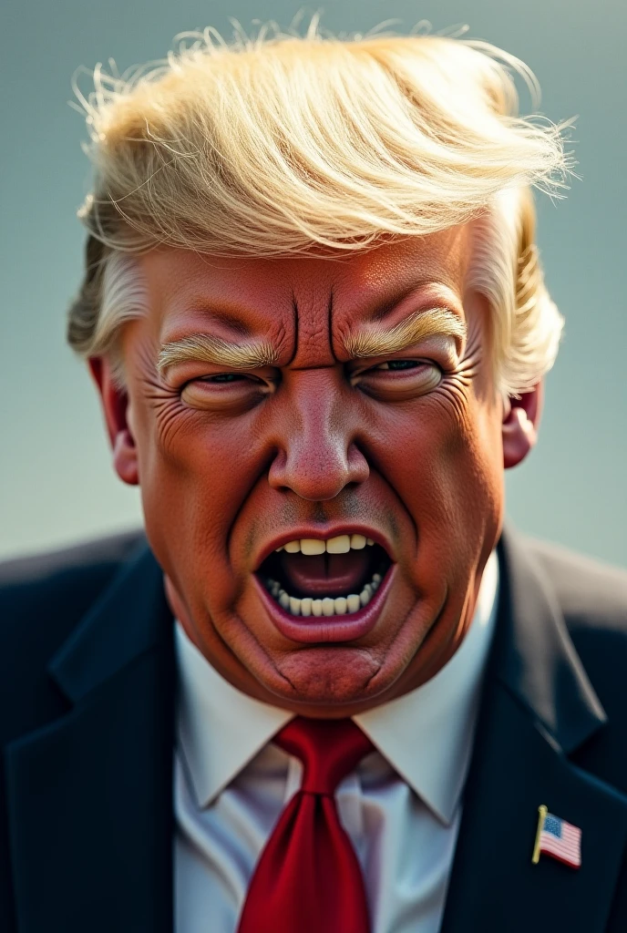 Donald Trump is angry, caricature,