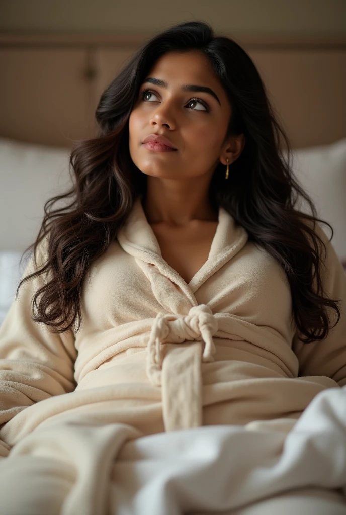 Big ass chubby mature hijab woman bend down on her bed teasingly looking back in your direction with her tongue out