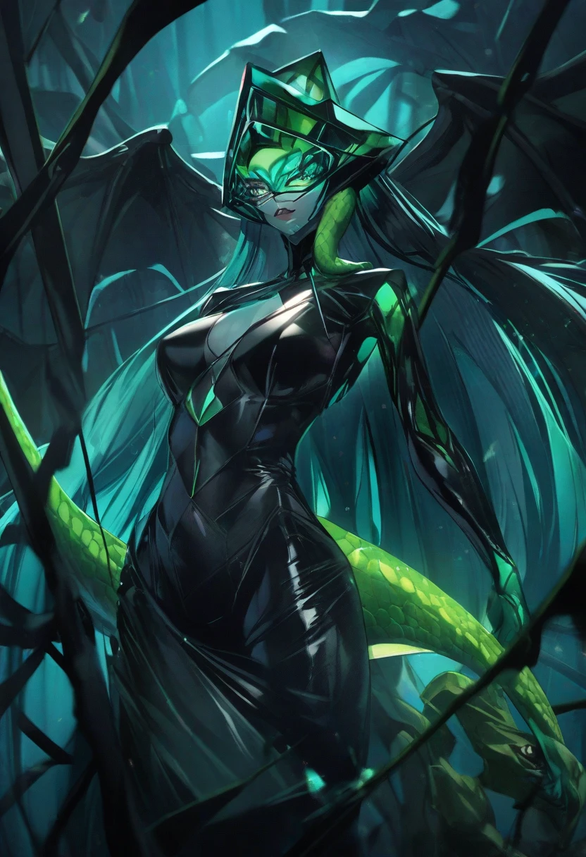 8K,high quality,anime,married woman,beautiful,clean,bright,eye highlights,sexy,super big tits,oversized,erotic,nude,beautiful line drawing. Blue skin, blue and orange gradient ear fins, black hair color, leotard outfit, tights on legs,