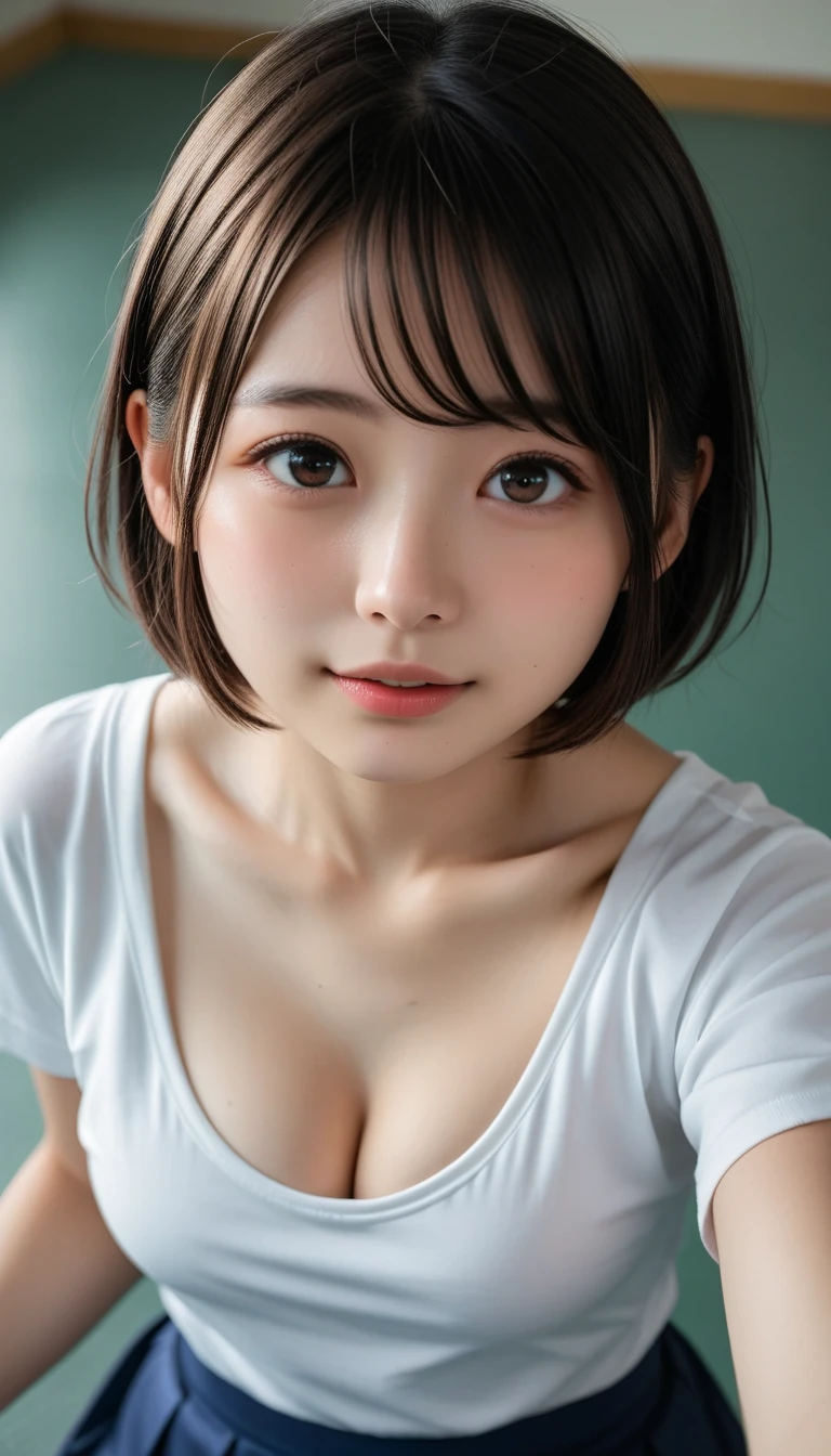 ((sfw: 1.4)), ((detailed face,  professional photography)), ((sfw, hair band, t-shirt, ruffled skirt, 1 Girl)), Ultra High Resolution, (Realistic: 1.4), RAW Photo, Best Quality, (Photorealistic Stick), Focus, Soft Light, (()), ((Japanese)), (( (young face))), (surface), (depth of field), masterpiece, (realistic), woman, bangs, ((1 girl))
