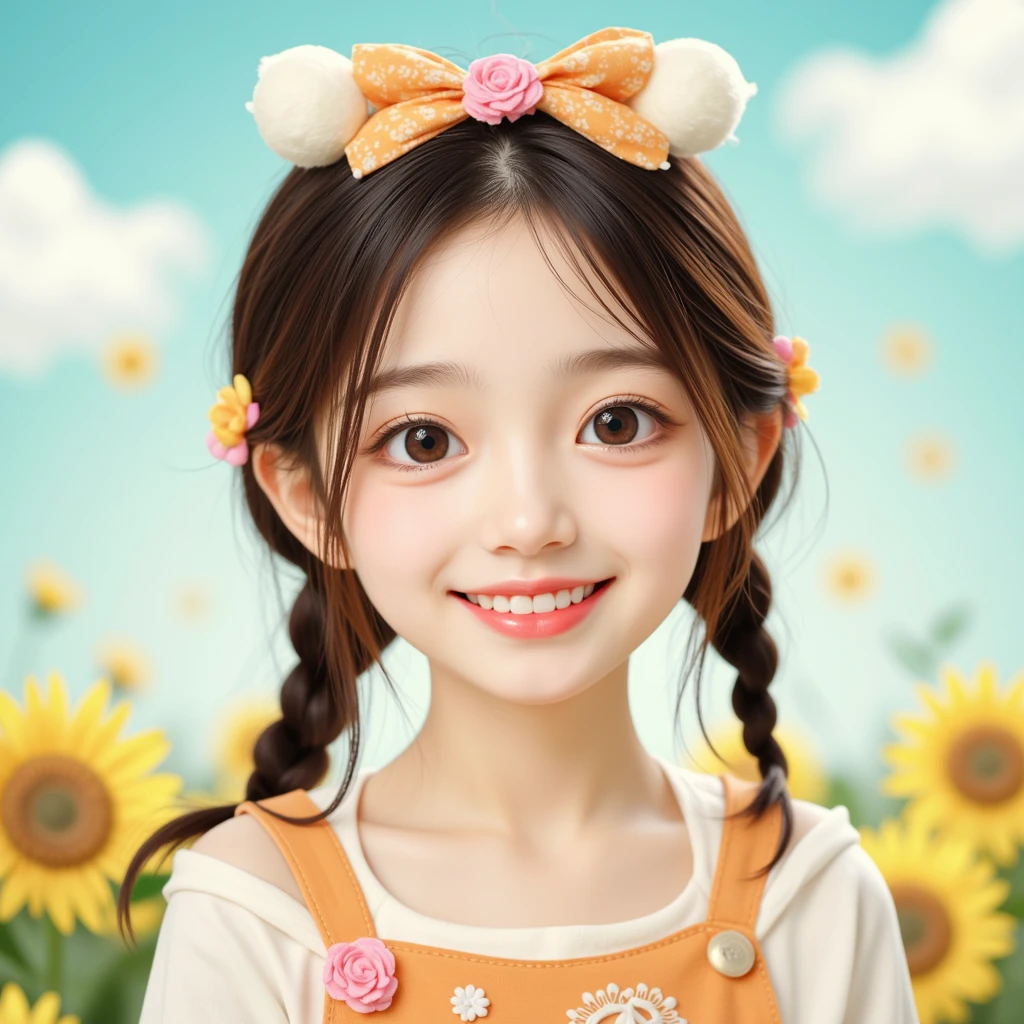 Cute young girl in a yellow dress
