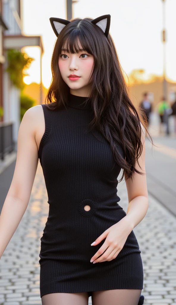 1 Girl,roadside,Soft Light,Chinese Beauty,cheongsam,Dark-haired