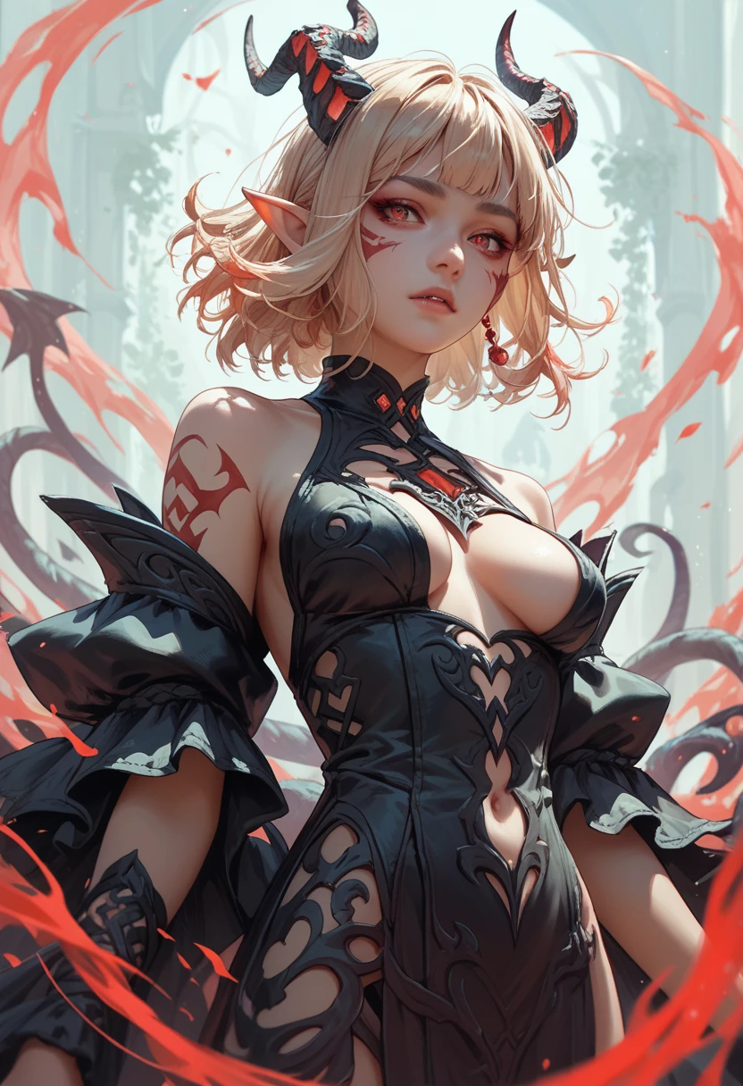 <lora:BurnSmokeWorld:1> (BurnSmokeWorld:1.05) 1girl ,( short blonde hair:1.2),walking in forest with a long dress, red bra smiling <lora:more_details:1.6>