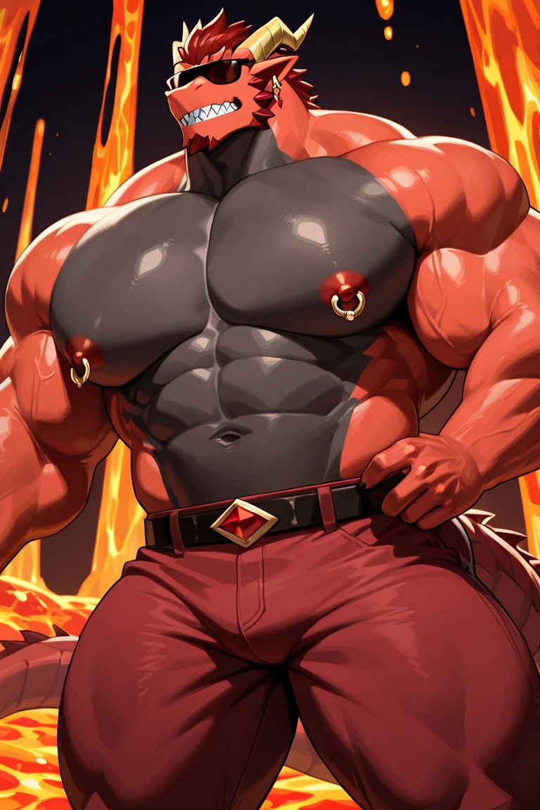 super realistic,Best quality,masterpiece,4k,8k,sharp focus,(detailed veiny muscles:1.2),(surtr:1.2),naked