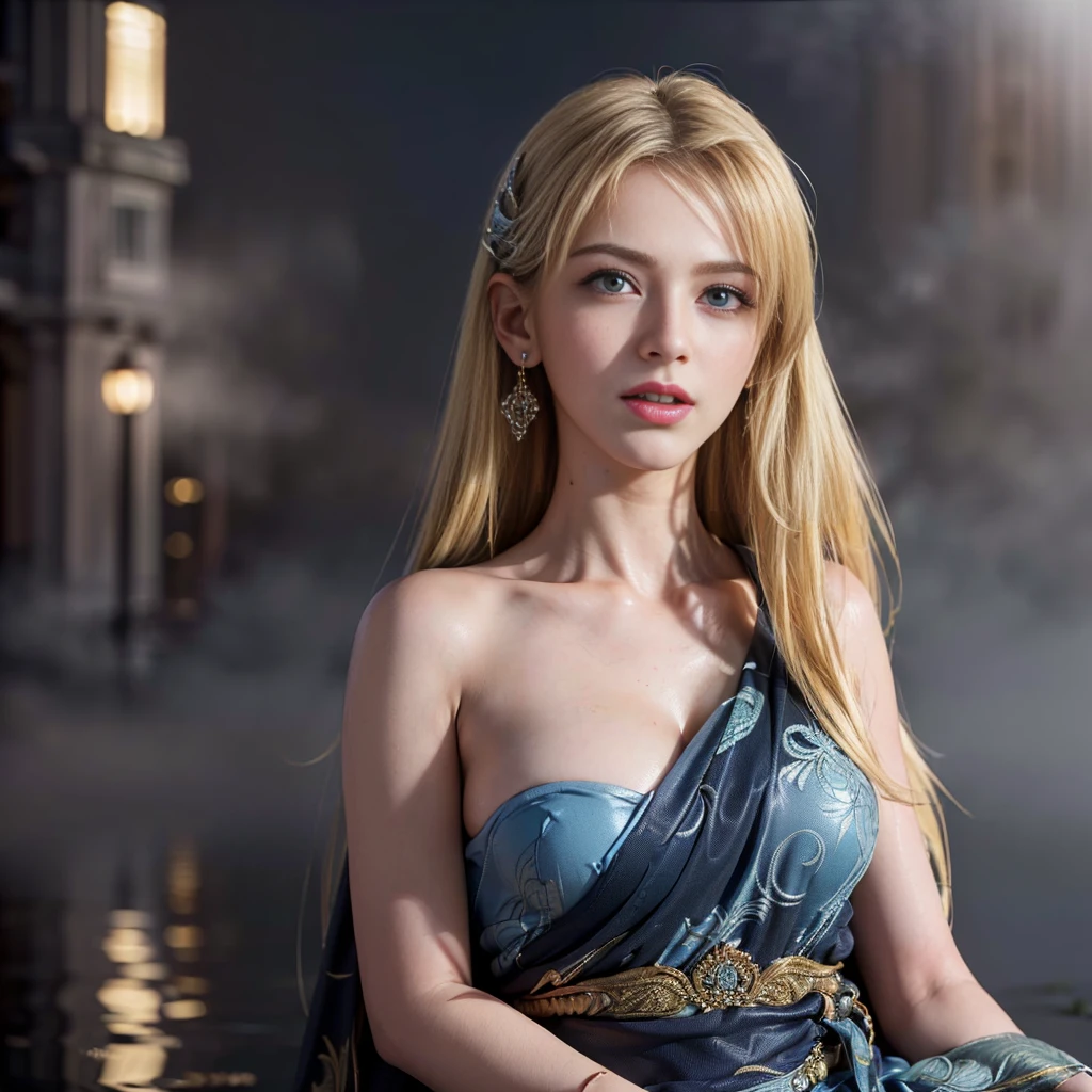 (best quality,4K,8k,high resolution,masterpiece:1.2),Super detailed, whole body, stand up, Blonde Greek woman, yangmi, promote, blue eyes, Women's shirts, jeans, For the audience, University campus, HDR, 8k, absurd, film alembic 800, Clear focus