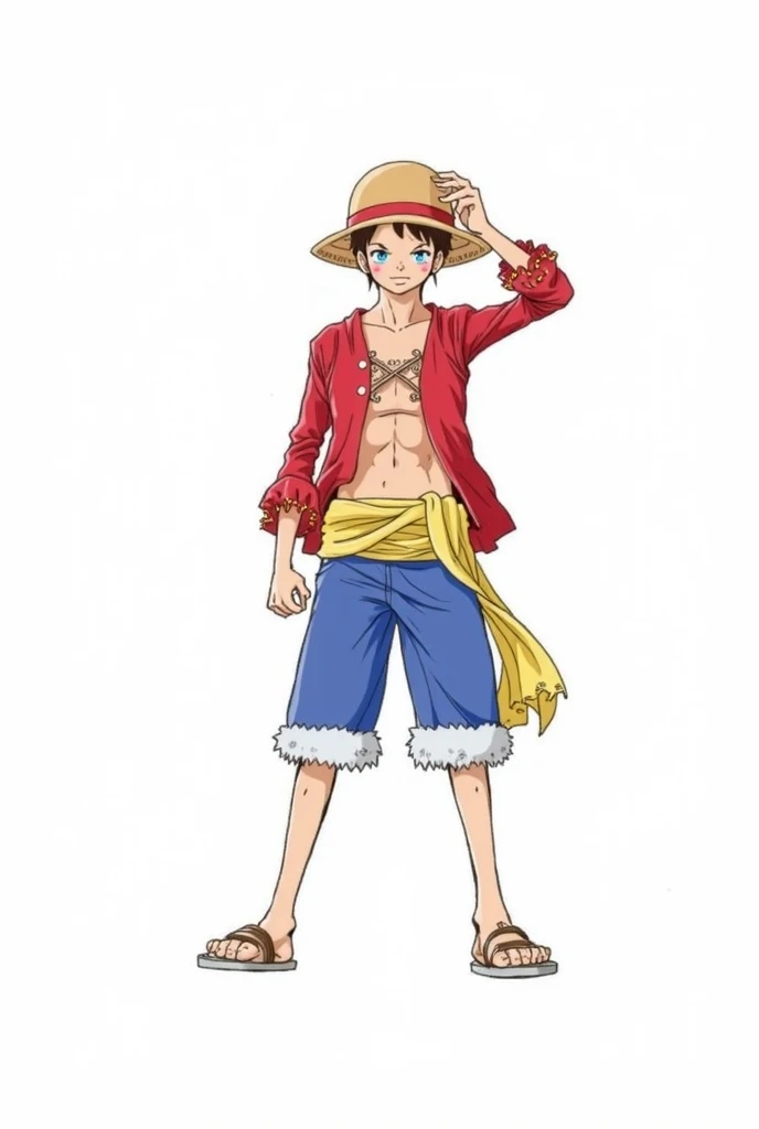 Monkey Di Luffy ( Sad:1.0) in the beach , ultra detailed background, best drawing, master piece , 8k