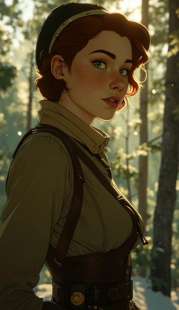 (close-up:1.1) illustration of woman, (looking at viewer:1.3) BREAK (wearing onyx t-shirt:1.2) BREAK (gold afro hair:1.2), BREAK (foggy forest in background:1.3) BREAK , dark theme, <lora:add_sharpness:0.6>, impressionism, fine art, <lora:Painting:1>, van gogh style,