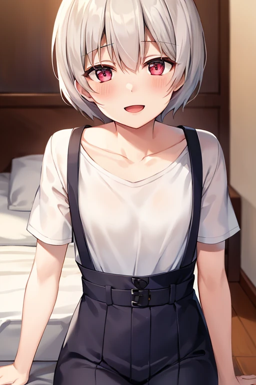 rabbit girl,short hair,white hair,masterpiece,best quality,super detailed,super fine illustration,8k,white panty,(fullface brasched:1.3),masterpiece,best quality,