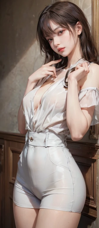 Highest quality, 8k, High resolution, Very detailed, Realistic:1.37, anti-gravity environment, Beautiful Japanese Woman, Mature Woman, Lady, Elderly woman, 50-year-old married woman, (Small breasts), Beautiful breasts, Soft Breasts, Sexy Breasts, Sweaty skin, Full body emphasis, Fine lines, Beautiful Lips, Sparkling eyes, A small smile, Red lipstick, Pearl Earrings, Pearl Necklace, Low Ponytail, Turtleneck short dress, See-through fabric, Obscene appearance,