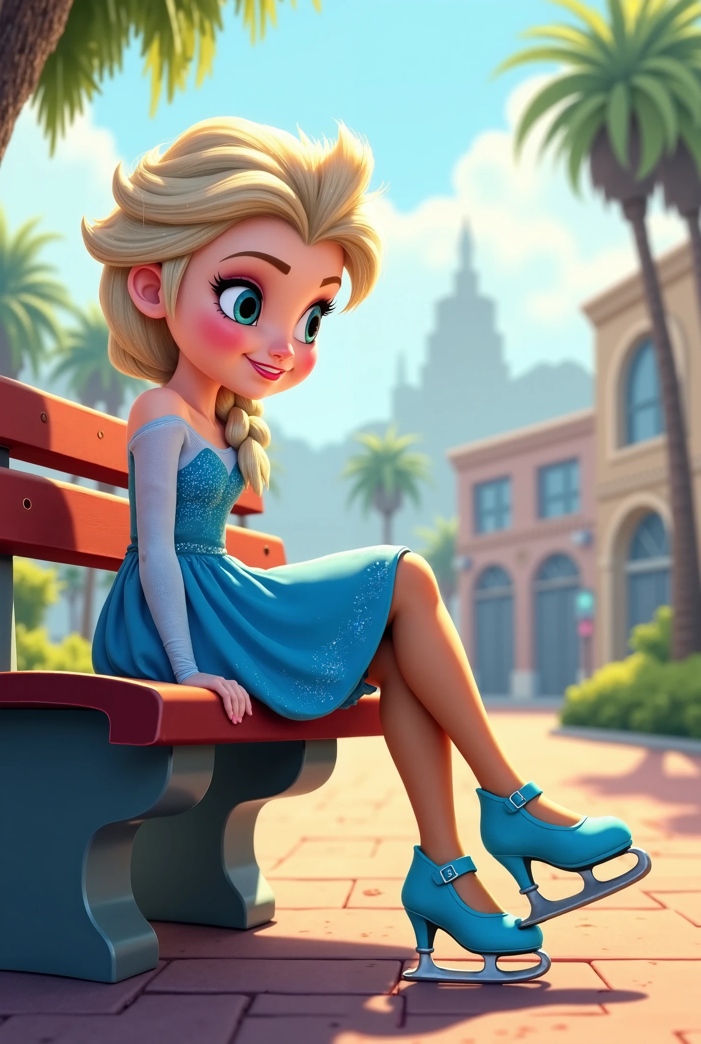 7 YEARS OLD, a little girl sitting on top of a playground structure, cute panties, video still, white blouse, !seductive eyes and face!, poised beautiful body, school, opened dress, blond furr, socks, very beautiful long slim legs, pouches, seducing the camera, pupil