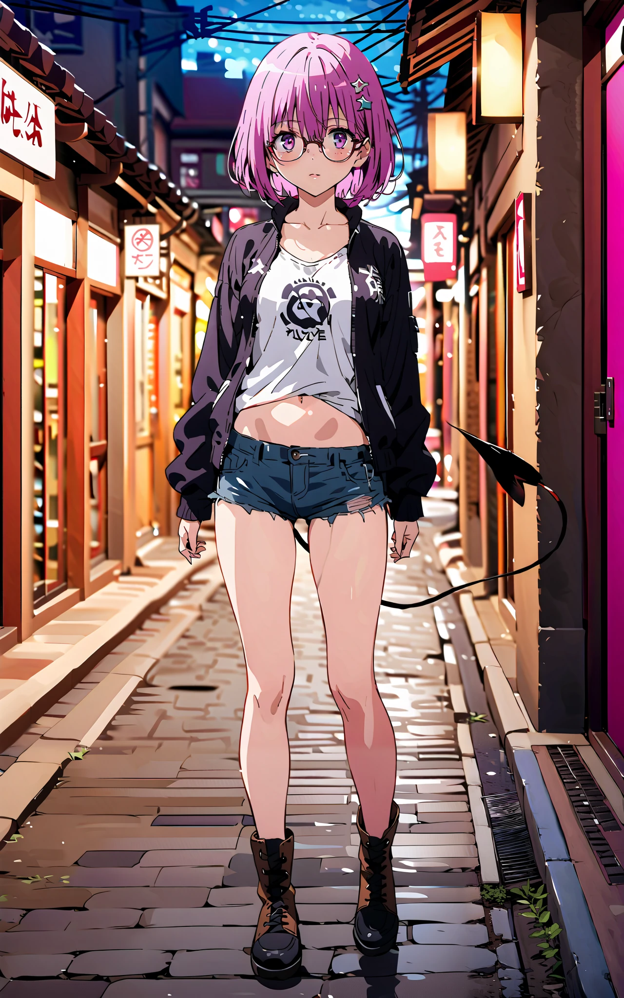 purple eyes,Glasses,